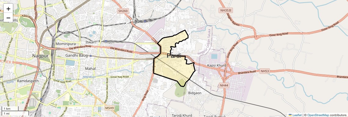 Location Map of Pardi, Nagpur