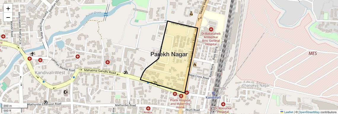 Location Map of Parekh Nagar, Mumbai