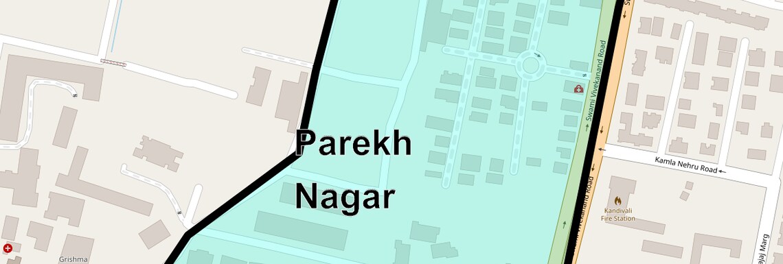 Location Map of Parekh Nagar, Mumbai