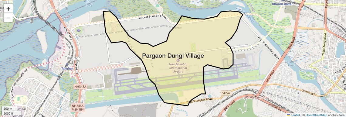 Location Map of Pargaon Dungi Village, Navi Mumbai