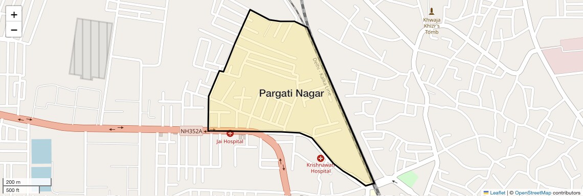Location Map of Pargati Nagar, Sonipat