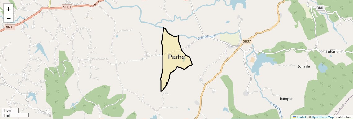 Location Map of Parhe, Thane