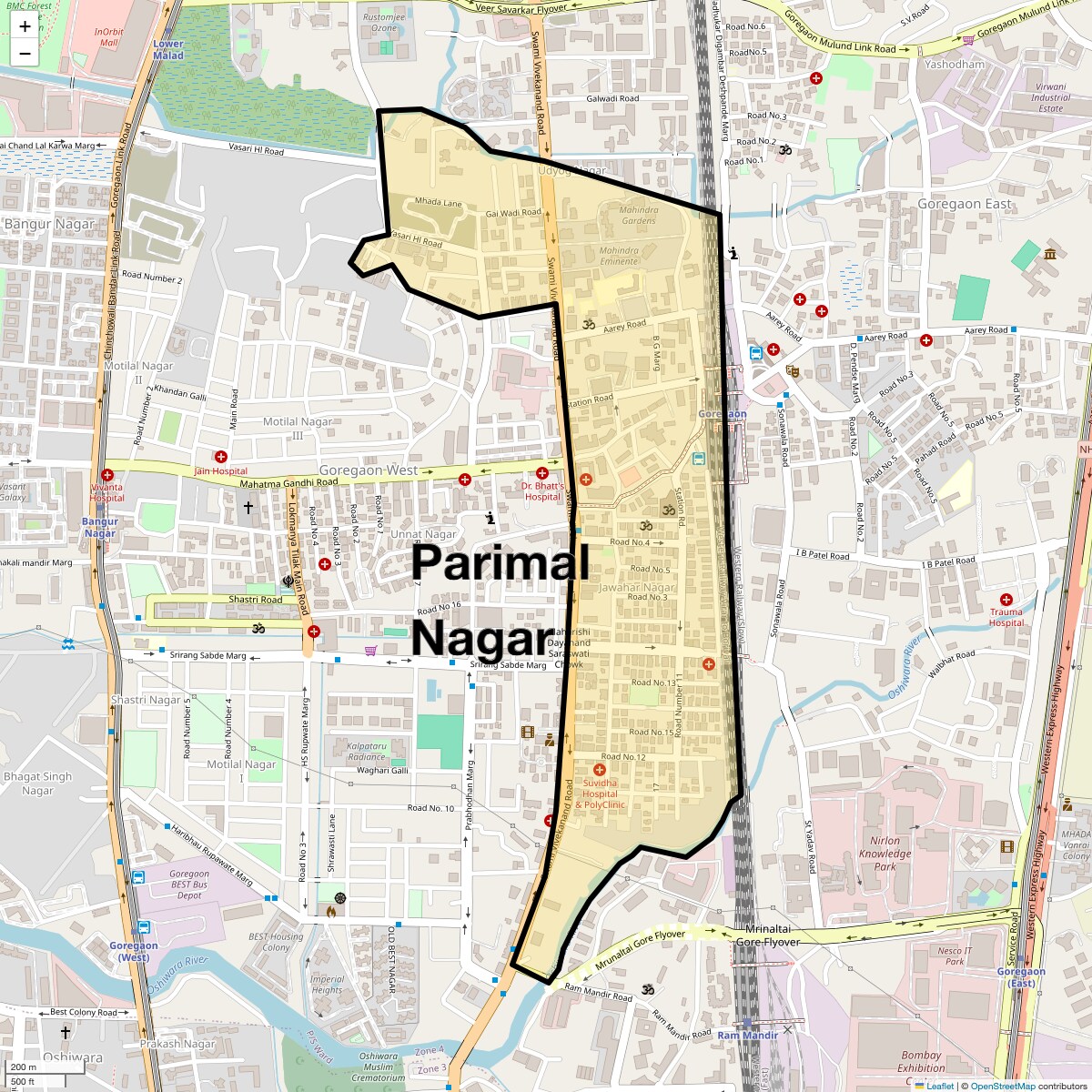 Location Map of Parimal Nagar, Mumbai