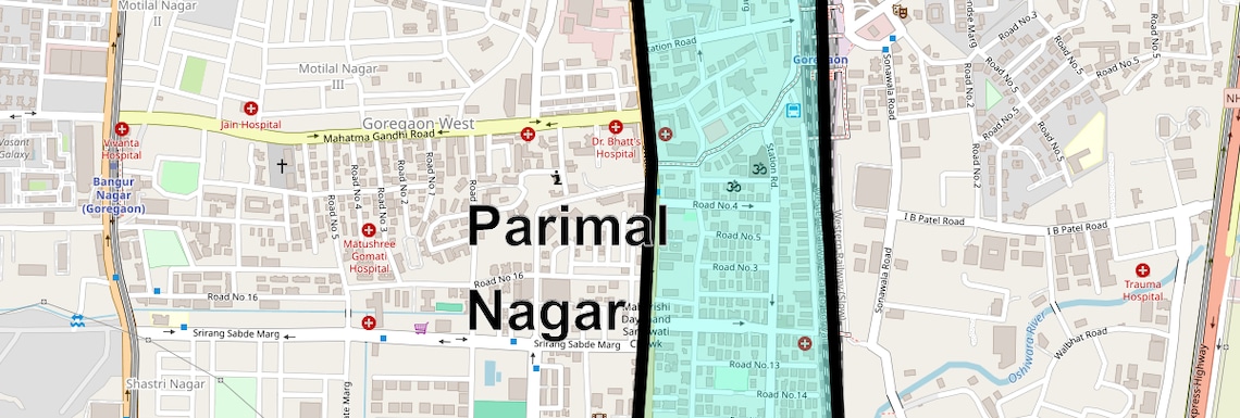 Location Map of Parimal Nagar, Mumbai