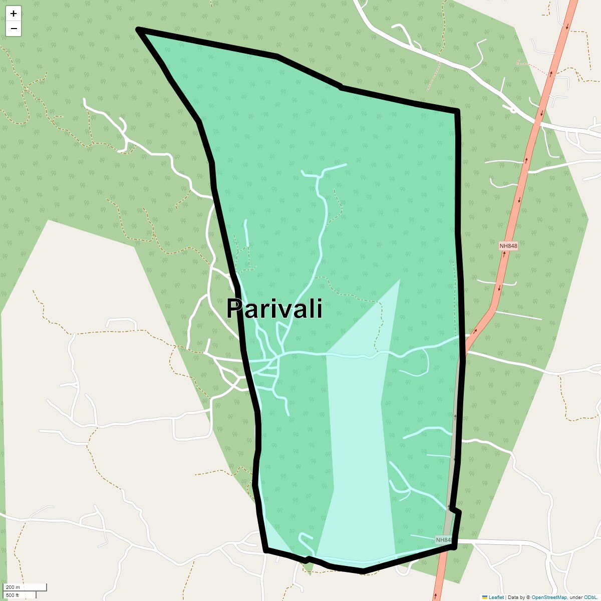 Location Map of Parivali, Thane