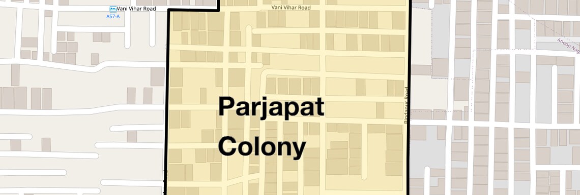 Location Map of Parjapat Colony, Delhi
