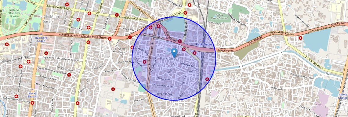 Location Map of Park Circus, Kolkata