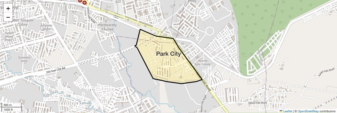 Location Map of Park City, Bhopal