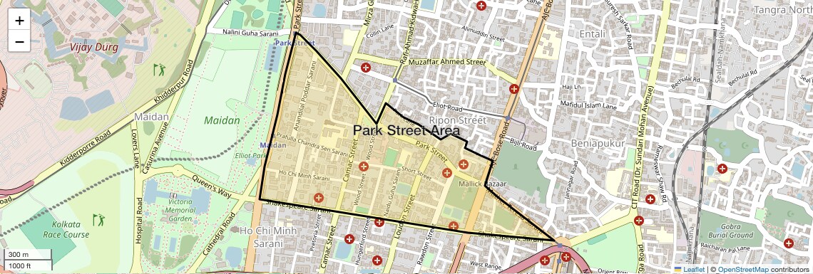 Location Map of Park Street Area, Kolkata