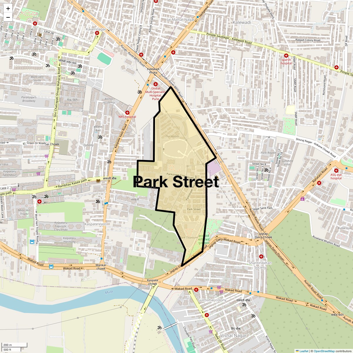 Location Map of Park Street, Pune