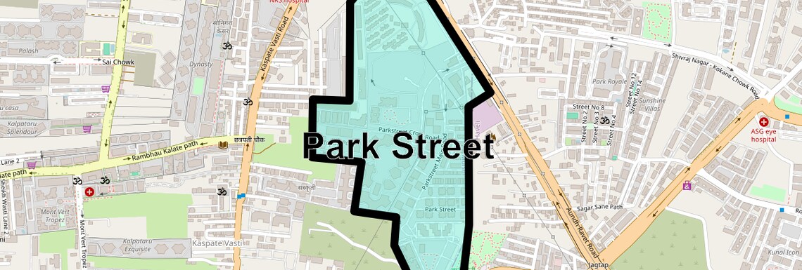 Location Map of Park Street, Pune