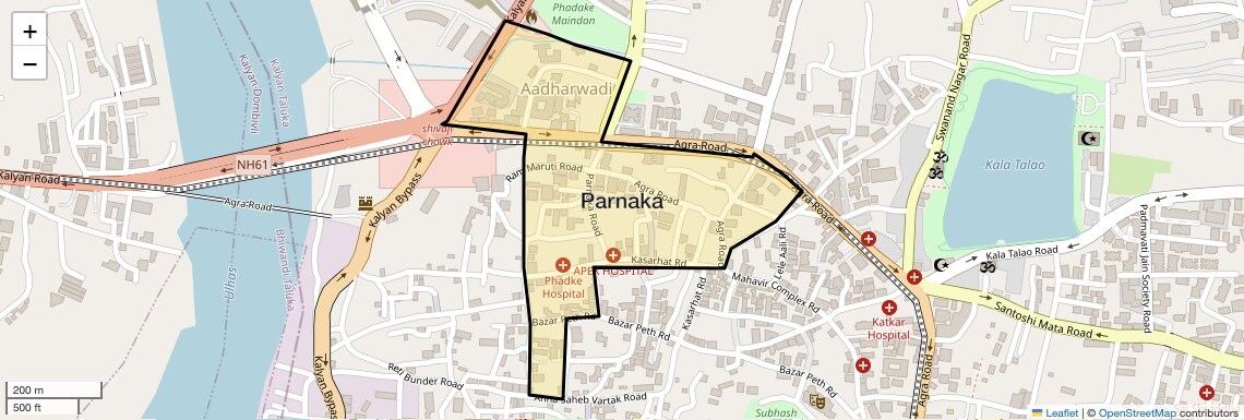 Location Map of Parnaka, Thane