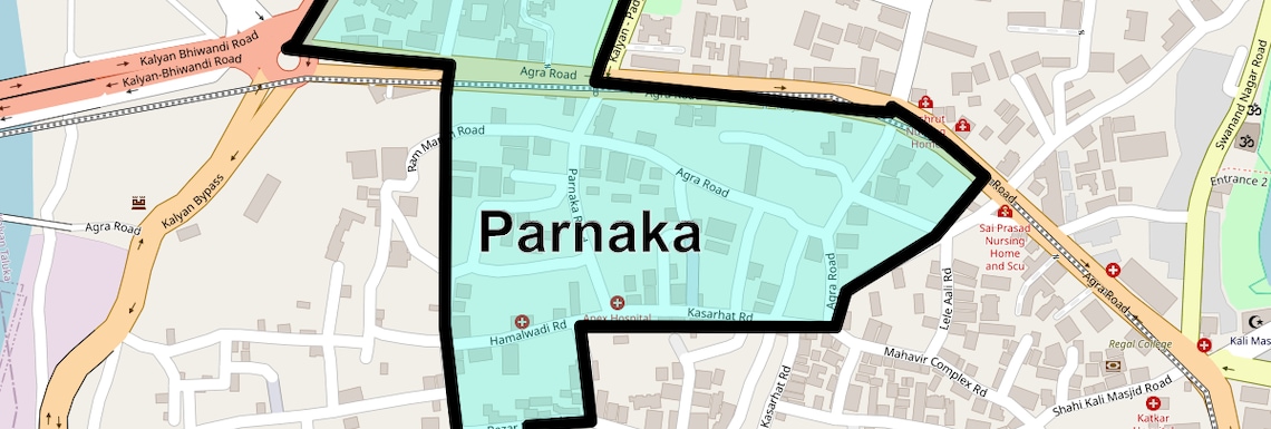 Location Map of Parnaka, Thane