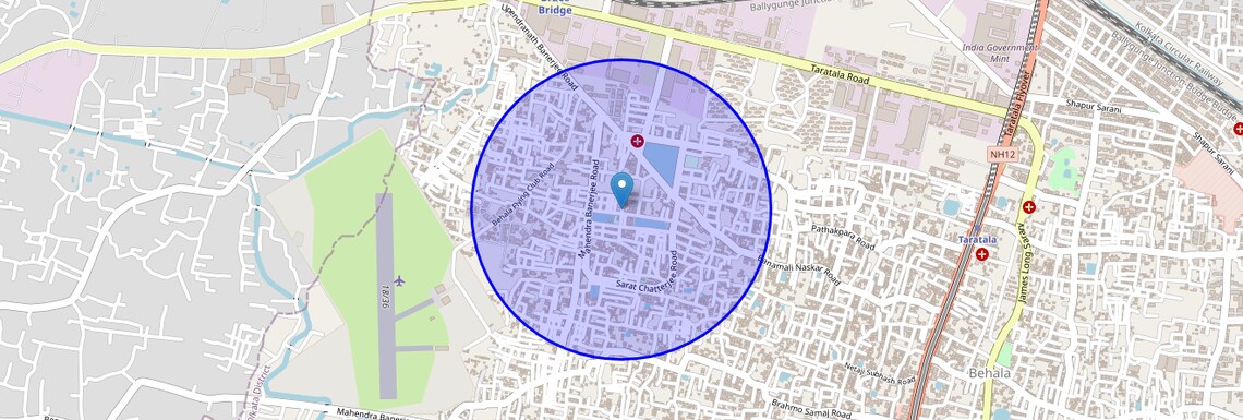 Location Map of Parnasree Pally, Kolkata