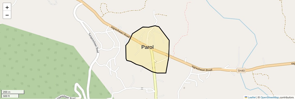 Location Map of Parol, Palghar