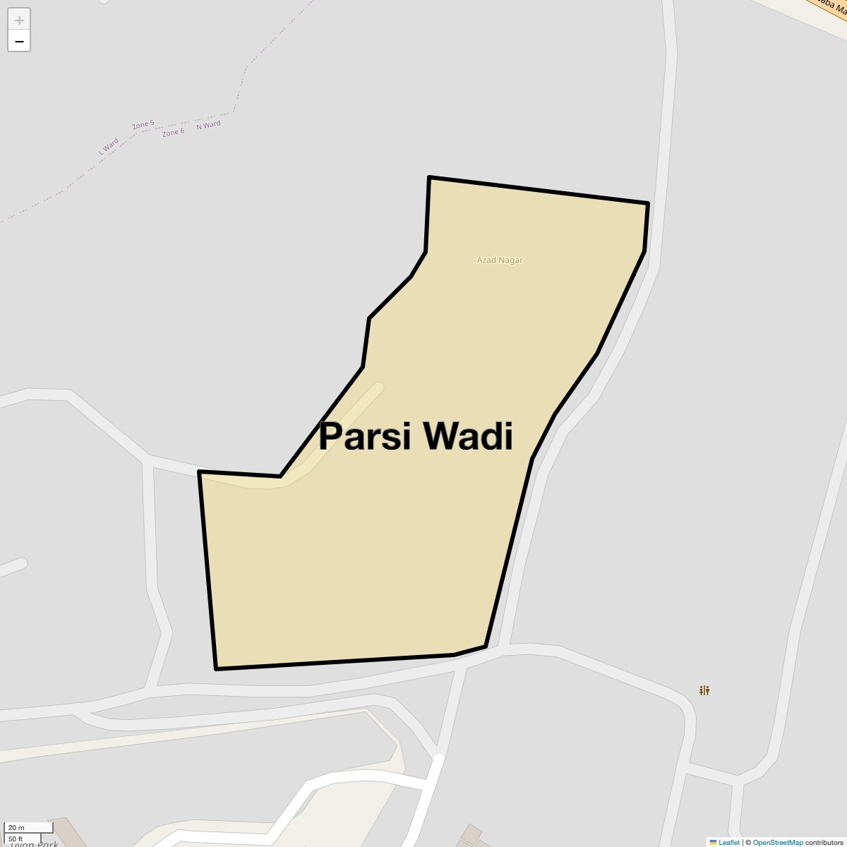 Location Map of Parsi Wadi, Mumbai