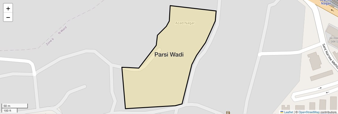 Location Map of Parsi Wadi, Mumbai