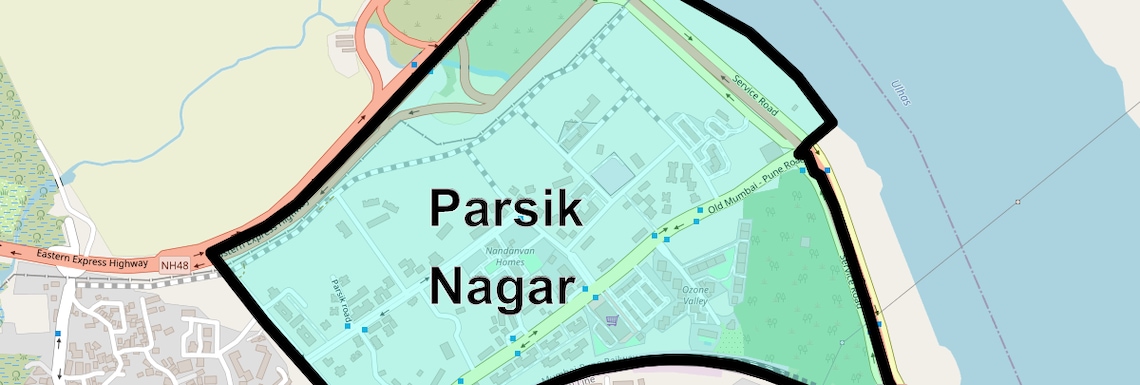 Location Map of Parsik Nagar, Thane