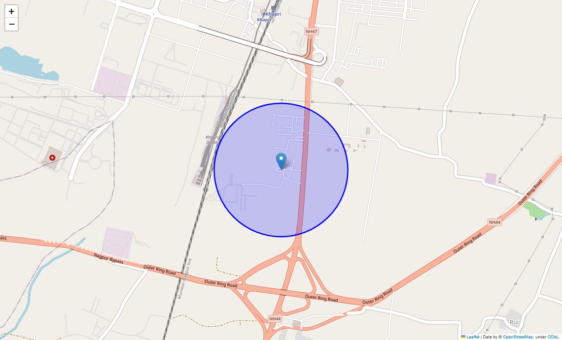 Location Map of Parsodi, Nagpur