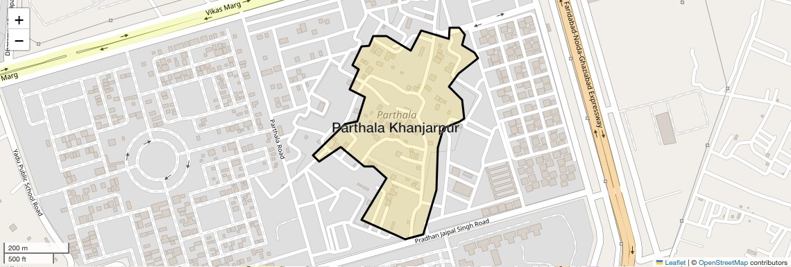 Location Map of Parthala Khanjarpur, Noida