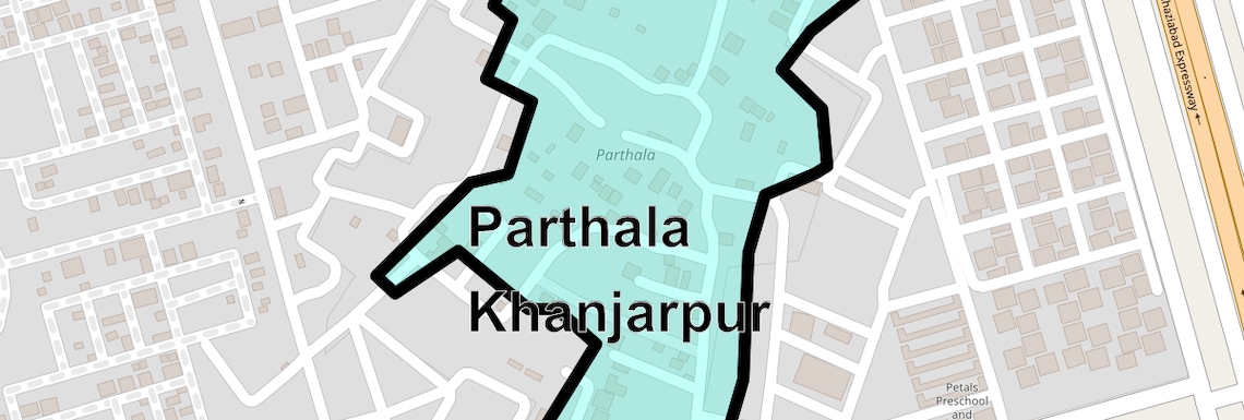 Location Map of Parthala Khanjarpur, Noida