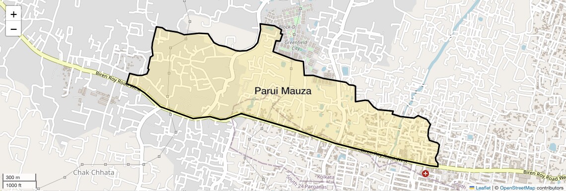 Location Map of Parui Mauza, Kolkata