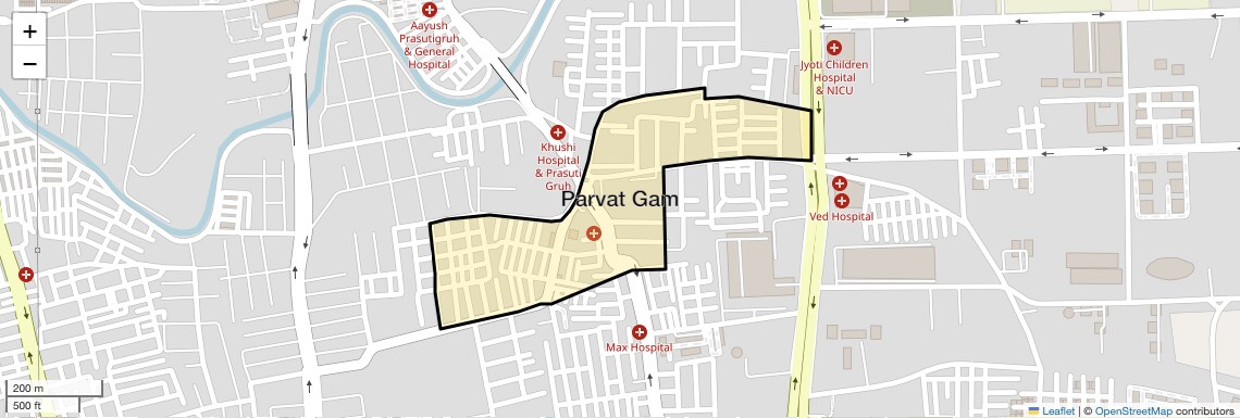 Location Map of Parvat Gam, Surat
