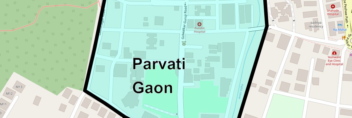Location Map of Parvati Gaon, Pune