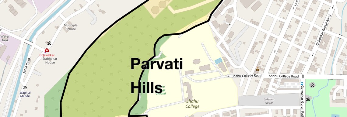 Location Map of Parvati Hills, Pune