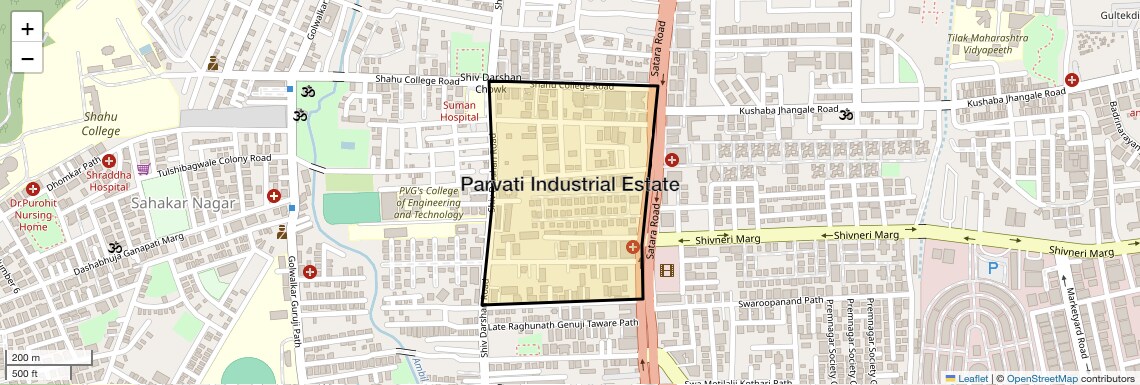 Location Map of Parvati Industrial Estate, Pune