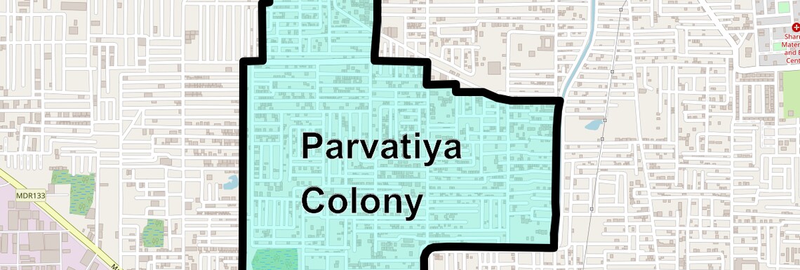Location Map of Parvatiya Colony, Faridabad