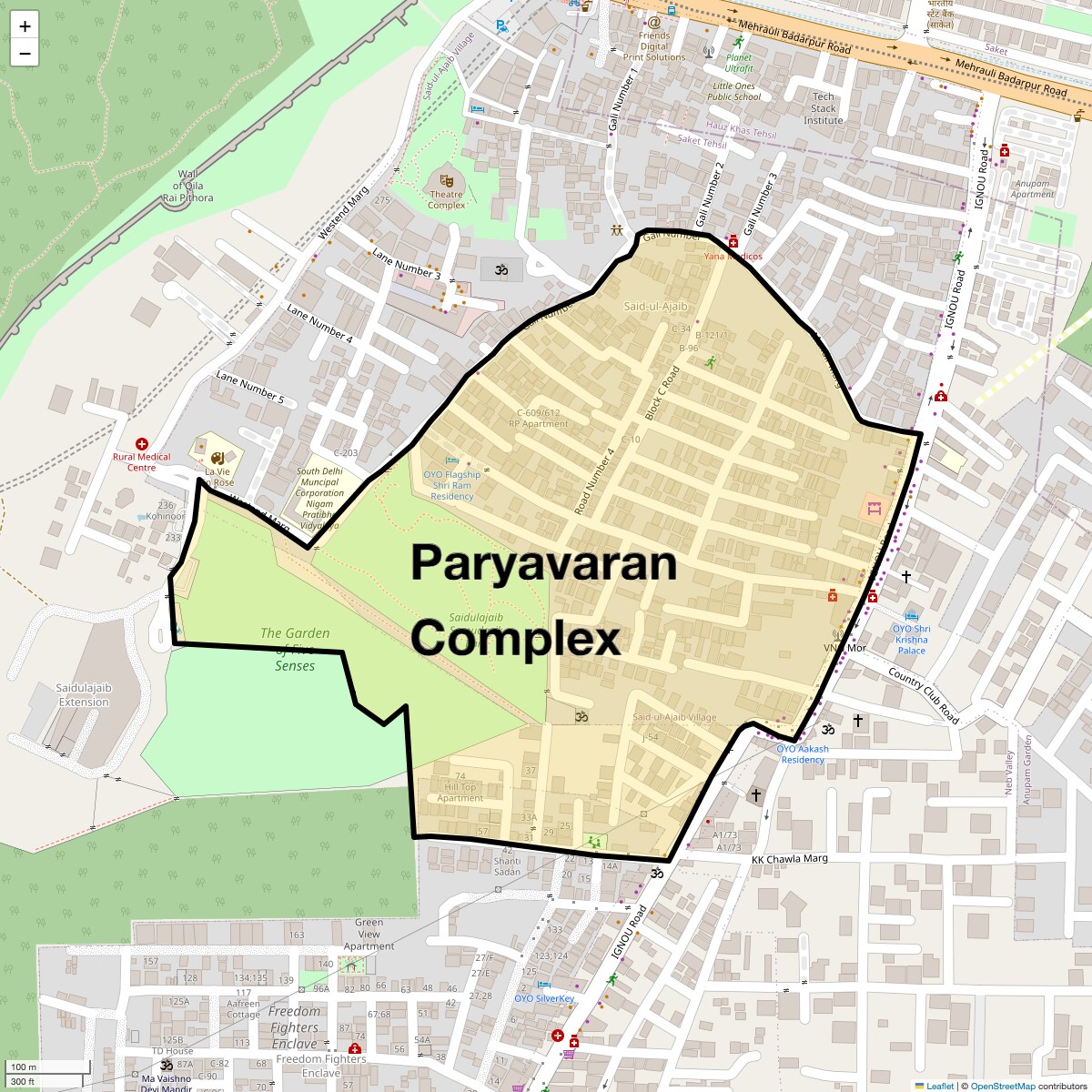 Location Map of Paryavaran Complex, Delhi