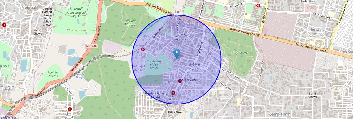 Location Map of Paryavaran Complex, Delhi