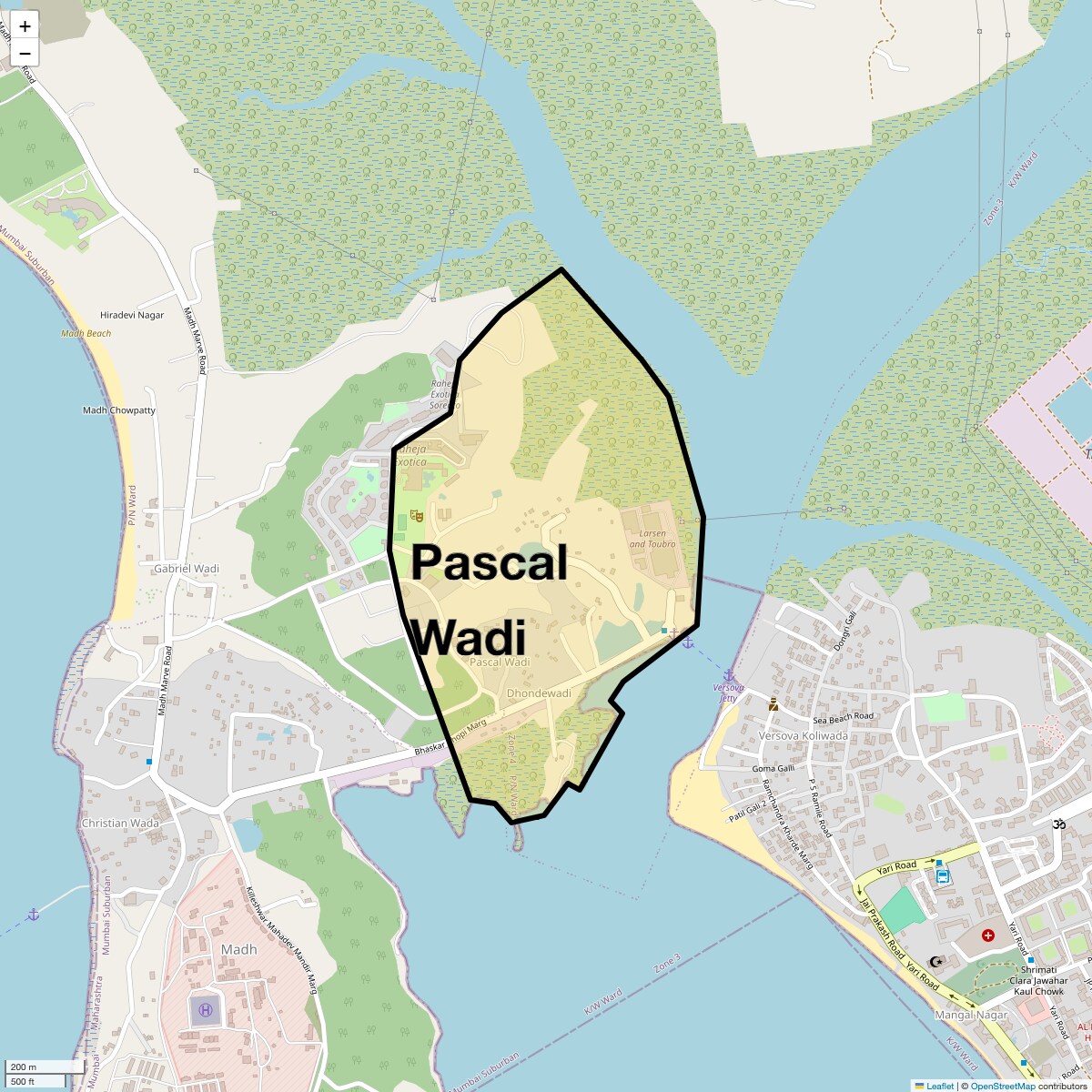 Location Map of Pascal Wadi, Mumbai