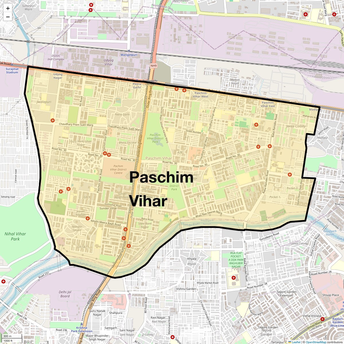 Check Time Travel of Paschim Vihar, Delhi
