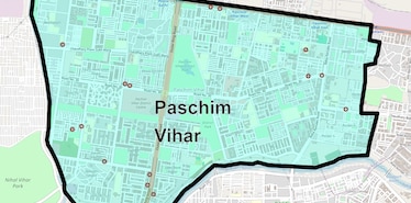 Location Map of Paschim Vihar, Delhi