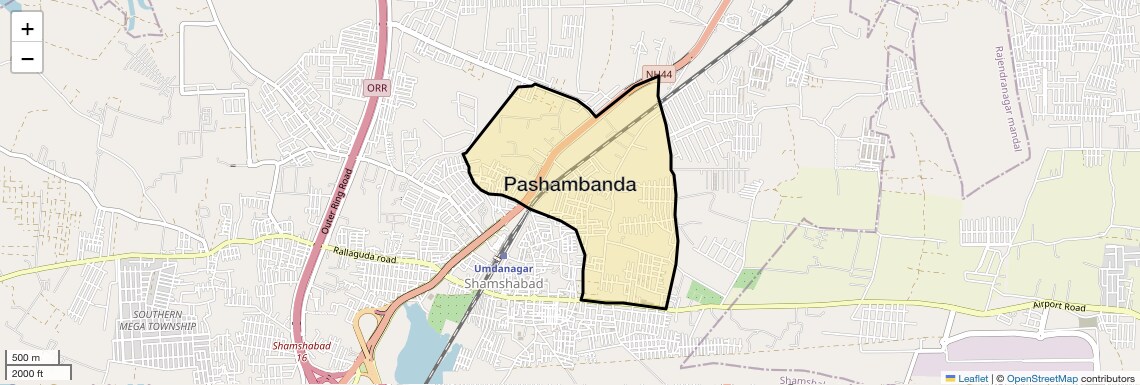 Location Map of Pashambanda, Hyderabad