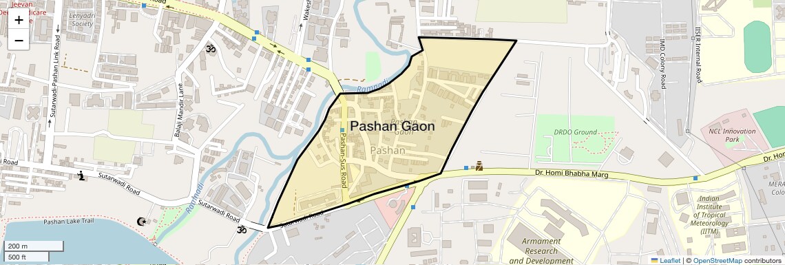 Location Map of Pashan Gaon, Pune