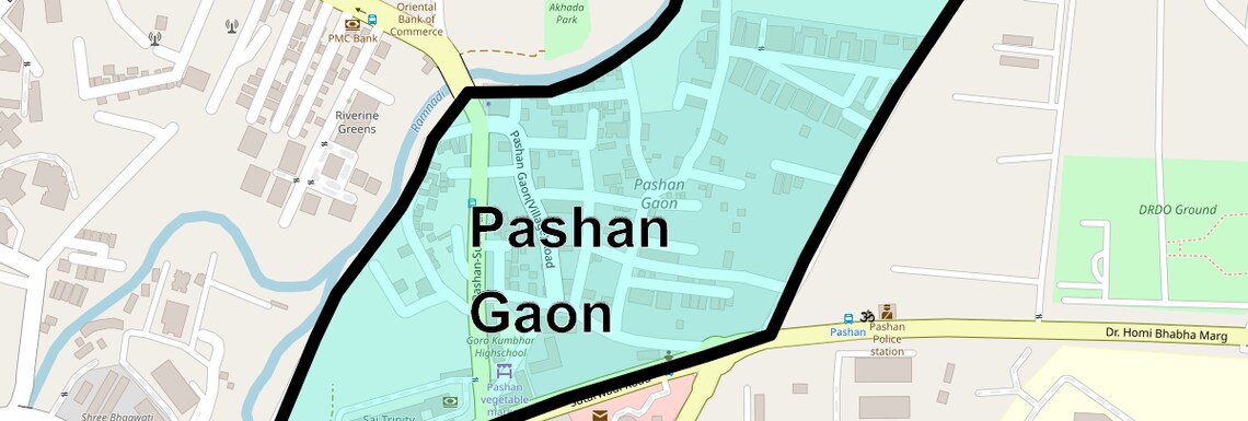 Location Map of Pashan Gaon, Pune
