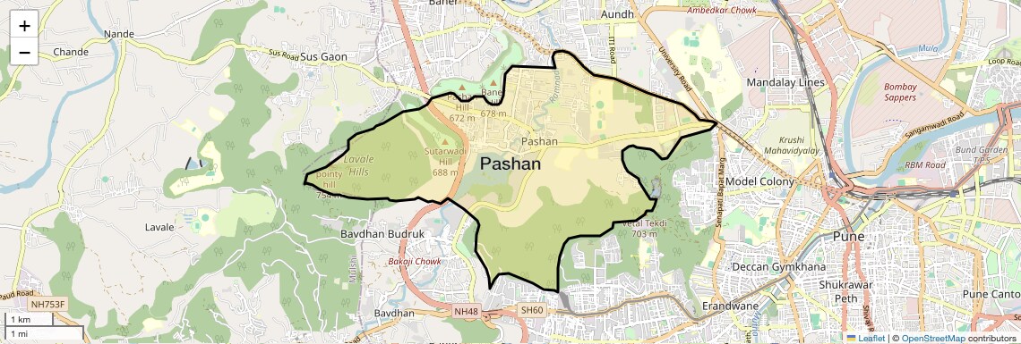 Location Map of Pashan, Pune
