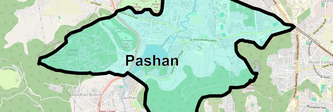Location Map of Pashan, Pune