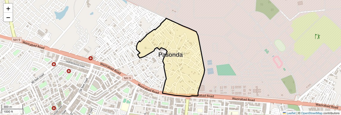 Location Map of Pasonda, Ghaziabad