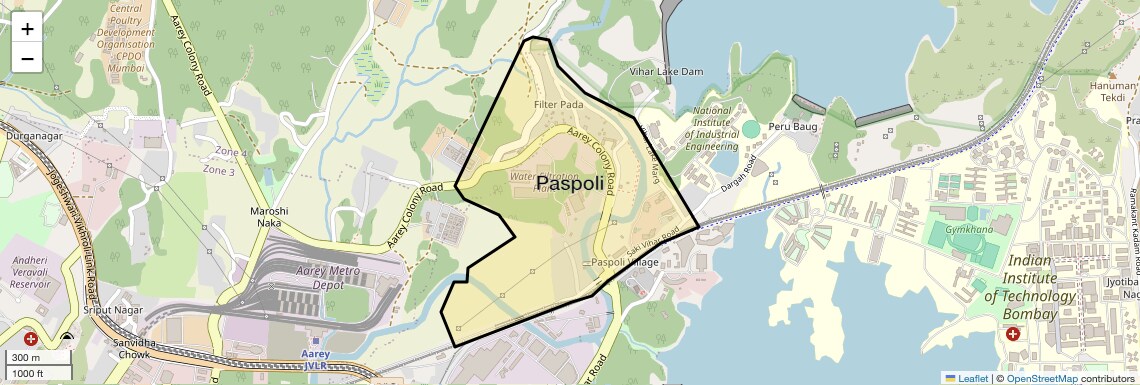 Location Map of Paspoli, Mumbai