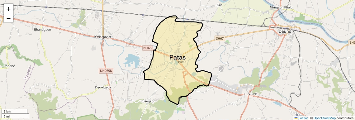 Location Map of Patas, Pune
