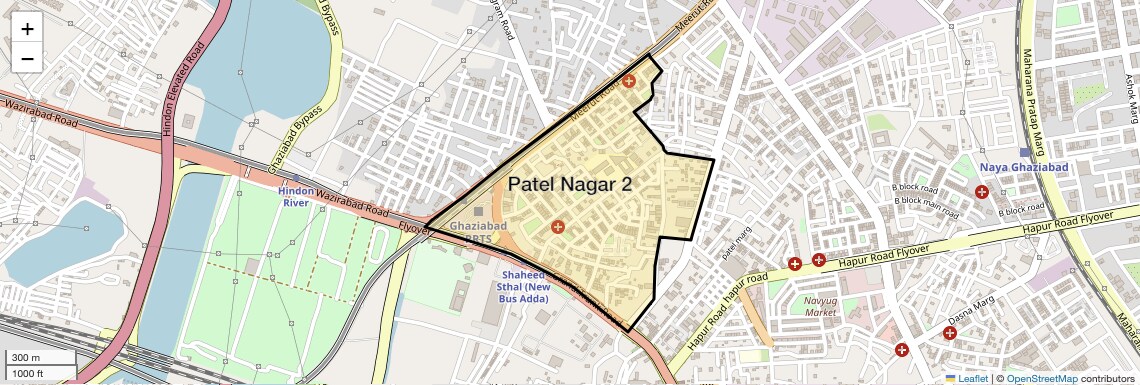 Location Map of Patel Nagar 2, Ghaziabad
