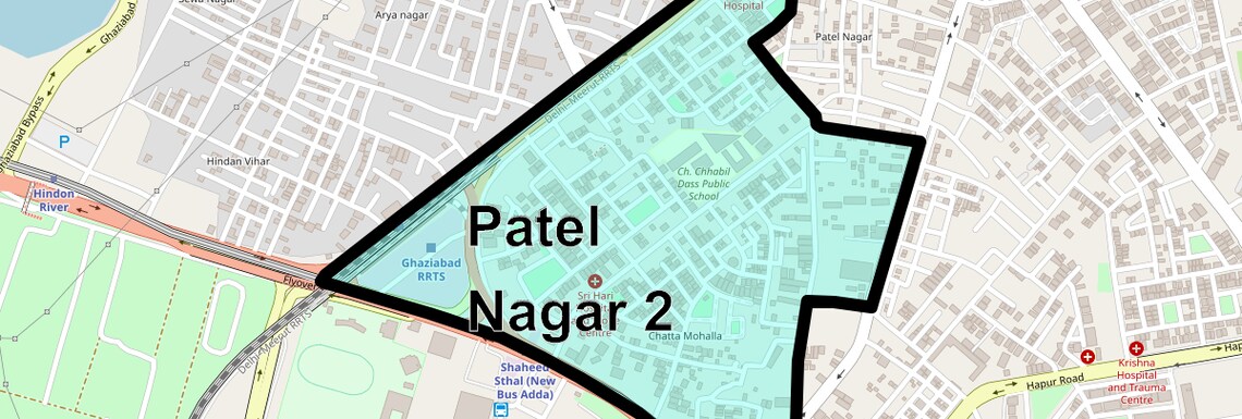 Location Map of Patel Nagar 2, Ghaziabad