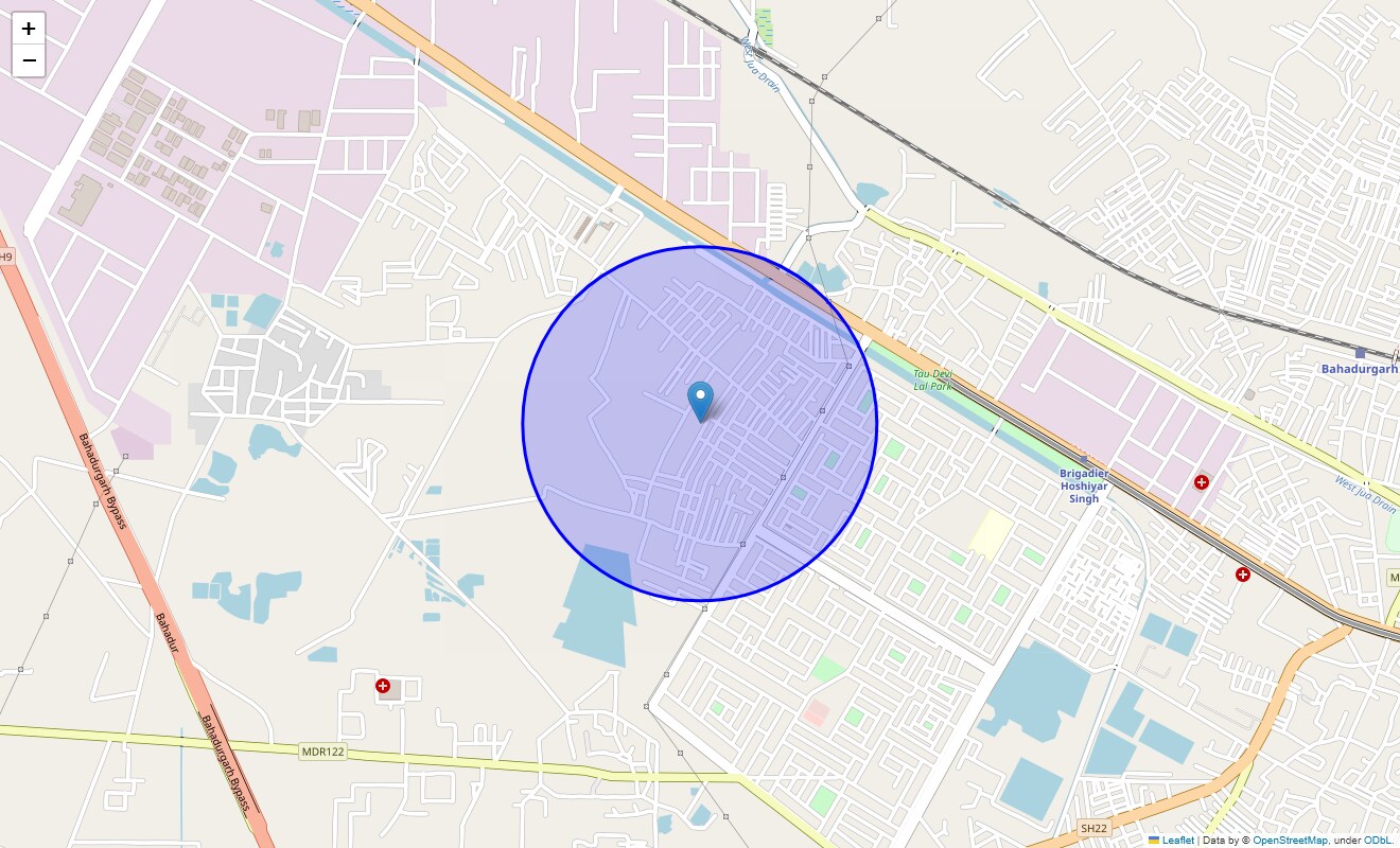 Location Map of Patel Nagar, Bahadurgarh