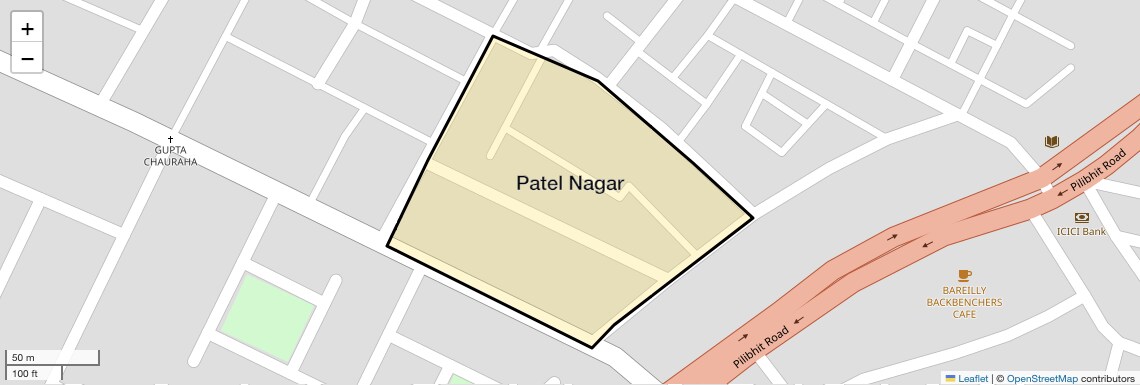 Location Map of Patel Nagar, Bareilly
