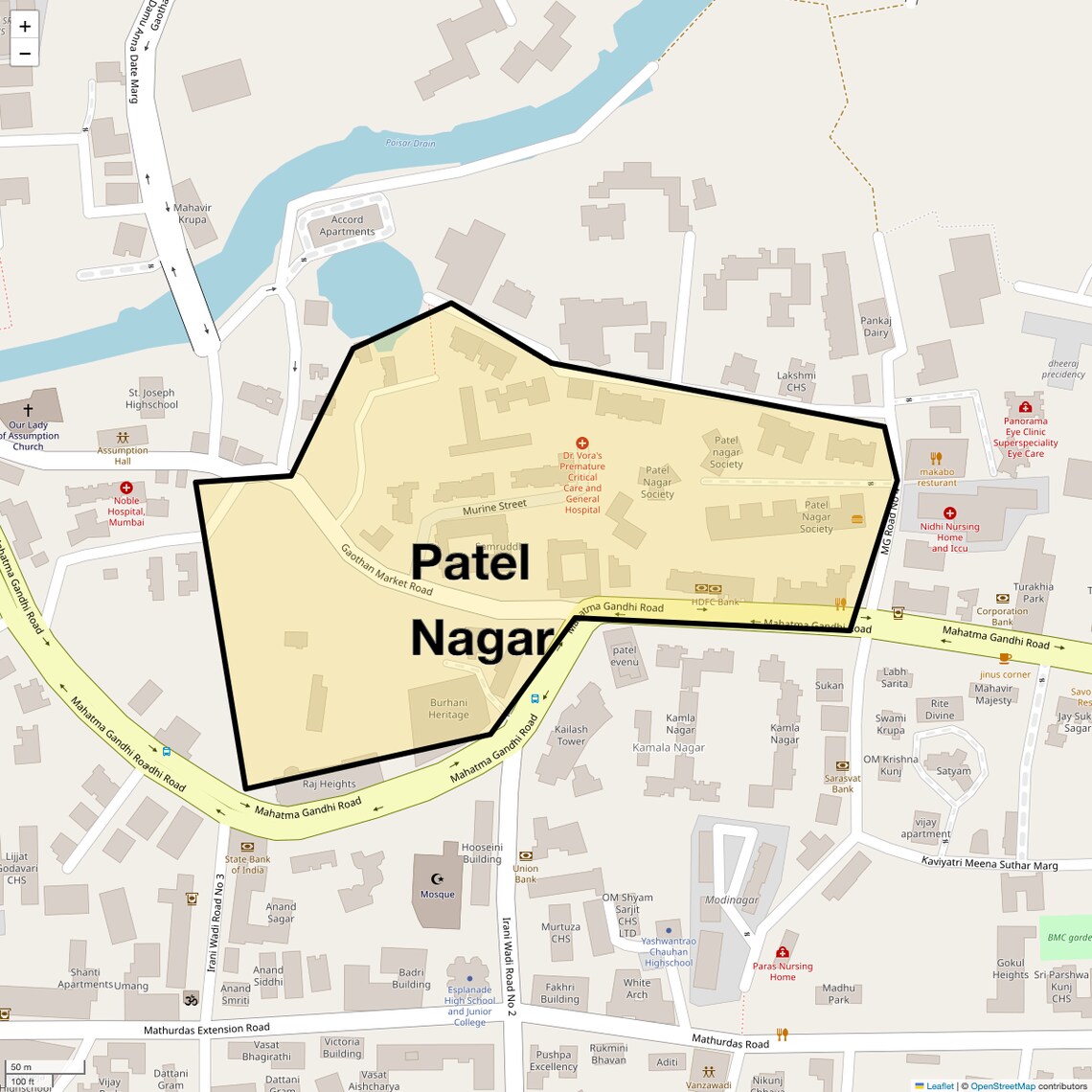 Location Map of Patel Nagar, Mumbai