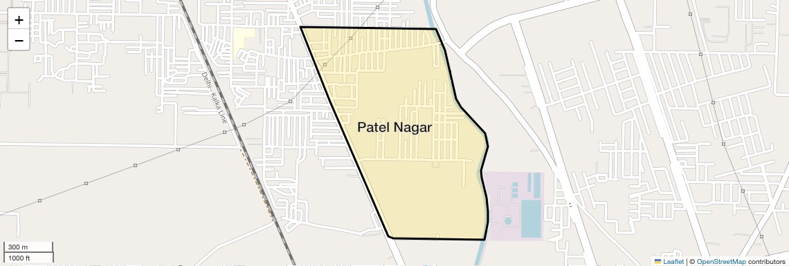 Location Map of Patel Nagar, Sonipat
